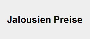 Jalousien Preise